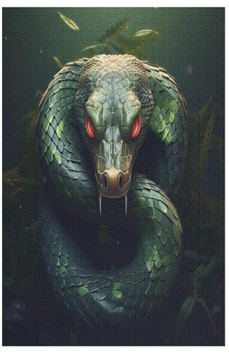 Puzzles 1000 Pièces Adultes, Puzzle De Jeu, Serpent Planche De Bois, Excellent Cadeau pour Enfants 78×53cm