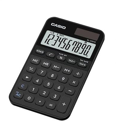 CASIO SL-310YC Taschenrechner mit Zeitberechnung, schwarz