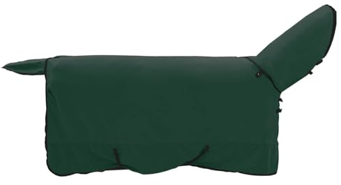 Hästfilt mörkgrön 135 cm polyester varm vinter hästfilt vide utomhus stall slitstark andas vattentätt skydd för ponny föl varmblod helblod