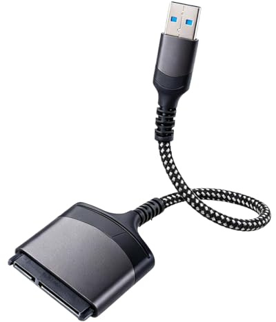 MIMISOLA Adaptador SATA a USB 3.0, Cable USB a SATA III para 2,5 Disco Duro SDD, Adaptadores SSD/HDD de 2,5 Pulgadas con Soporte para Sistemas Operativos Windows y Mac