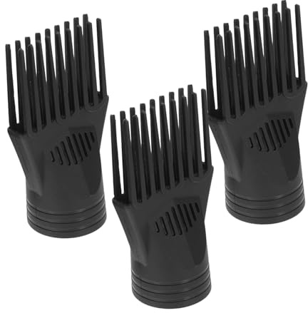 OATIPHO 3 Pezzi Ugello di in e Plastica per Pettine Asciugacapelli Nero Leggero Alta Efficienza Asciugatura Styling Professionale e Domestico