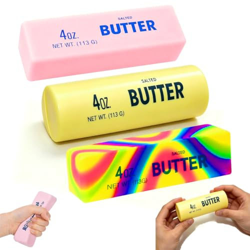 3 pièces Jouets Squishy Beurre, Jouet Sensoriel à Presser,Butter Squishy Balle Antistress Slow Rising, Mini Anti Stress pour Bureau Maison École Voyage