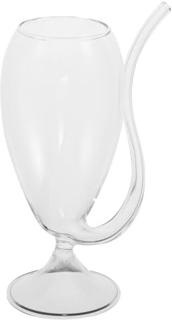 JOINPAYA Copa de Cristal para Vino Tinto con Pajita, 1 Pieza de Vidrio
