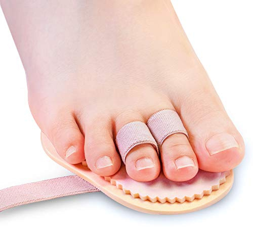 Welnove - Hammer Toes Straightener Toe Splint Corrector for Claw, Curled, Crooked Toe, Cushion Brace Joint Realign Metatarsal Support Loop Pack of 2 (2 Holes)