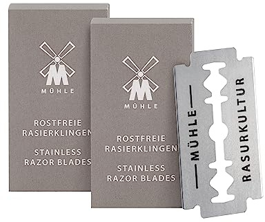 MÜHLE 20er Pack Rasierklingen für alle gängigen Modelle der Sicherheitsrasierer und Rasierhobel - rostfreier Stahl