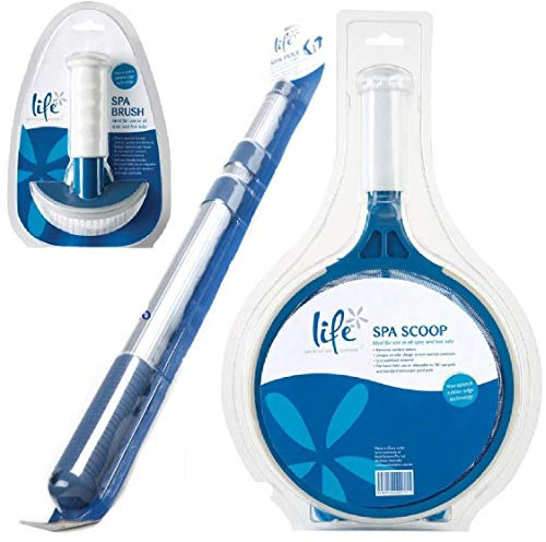 PoolSystem - Life Retino di Fondo + Spazzola + Manico Telescopico per Piscine e Spa IDROMASSAGGIO rigide o gonfiabili (Teuco,Jacuzzi,Intex,Bestway, ECC)