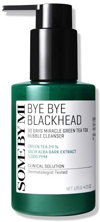 SOME BY MI Bye Bye Blackhead 30 Days Miracle Green Tea Tox Bubble Cleanser – 120g – Detergente viso e maschera in schiuma coreana al tè verde – Rimuove i punti neri, riduce i pori – Cura coreana