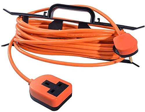 K M Electronics® 1 Gang Orange Heavy Duty Outdoor Garden 13A 13 AMP Extension Lead Cable 15M