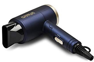 G3 Ferrari G30039 Belcabelo Asciugacapelli da Viaggio, 1200 W, 2 velocità, 3 temperare, Doppio Voltaggio 120V/230V, Blu/Oro