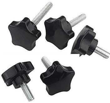 BOZONLI 5 Piezas M10×25mm Perilla de Estrella, Tornillos de Cabeza Moleteada, Perilla de Sujeción de Rosca Perilla de Mano de Plástico Forma de Estrella Tornillo en la Perilla