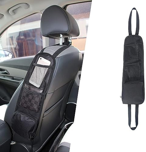 URAQT Organisateur Latéral de Siège, Sac de Rangement, Support de Téléphone, Poche en Filet pour Tous les Sièges d'auto de Passager Avant pour Voitures, Camions