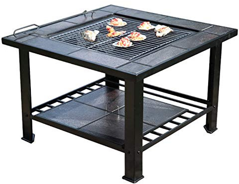Feuerstellen Tragbares Lagerfeuer Und Holzkohlen, Outdoor-Garten-Hinterhof-Kamin Grill-Tabellen-Set, 79cm / 29.9 (Color : Kit-3)