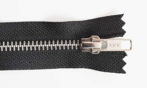 YKK Closed End Metal Silver Zip. 4, 5, 6, 7, 8, 9, 10, 11, 12, 15, 20 inch. Width No 5 … (7 inch)