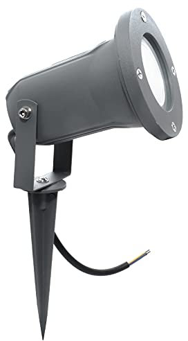 Planetitaly Luce per Sentiero con Picchetto, GU10 Faretto da Giardino Proiettore Impermeabile IP65, Faretto da Giardino orientabile per Prato Cortile Esterno (GRIGIO SENZA LAMPADA)