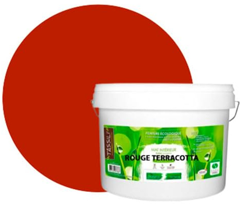 BOX DECO COULEURS Pintura de pared natural ecológica con aspecto mate interior Natura – 10 l/130 m², rojo Terracota