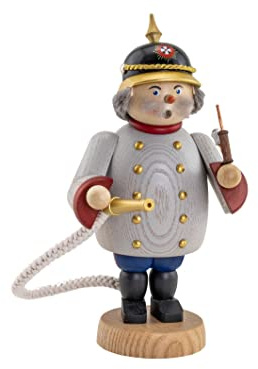 Seiffener Volkskunst | Räuchermännchen Erzgebirge | Gemütliche Typen 18 cm | Räucherfigur | Erzgebirgische Volkskunst | 12675 | Feuerwehrmann
