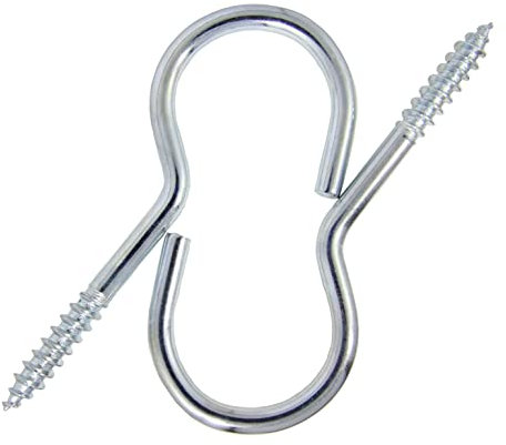 DIOS24 10 Stück Schraubhaken mit Holzgewinde 70 x 22 mm gebogen verzinkt - Haken halbrund gebogen Wandhaken Hakenschraube Wäscheleinenhaken Deckenhaken I