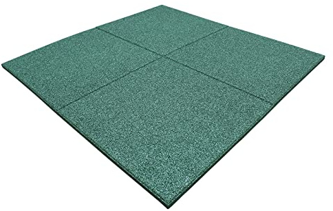 1m² Fallschutzmatten 50x50x4cm Grün Schaukel Rutsche Kinder Kletterturm Pool Gummiplatte