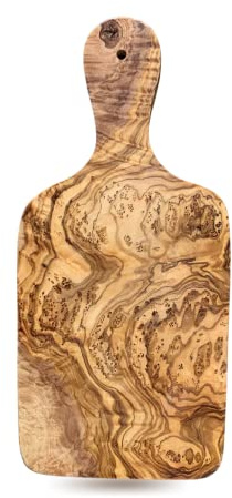 Schneidebrett aus Holz Olivenholz Servierbrett Kräuterbrett Käseschinken Brett