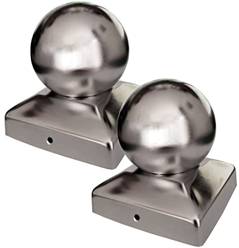 2 x Pfostenkappe Pyramide mit Kugel Edelstahl poliert für 90er Pfosten Pyramidenform Abdeckkappe Pfostenabdeckung von SO-TOOLs®