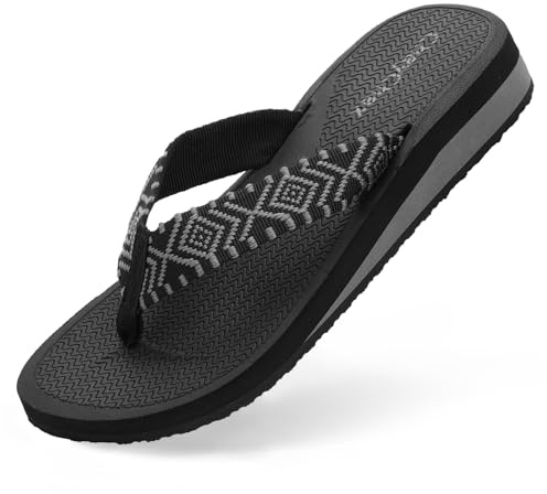 ChayChax Infradito Donna Zeppa Sandali da Spiaggia Leggero Ciabatte Estive Pantofole all’Aperto Antiscivolo, Grigio, 37 EU