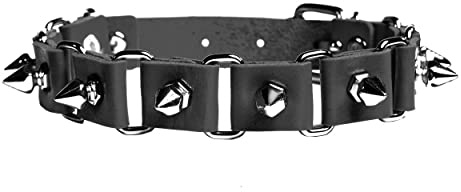 MILAKOO Leder choker Damen punk PU Lederhalsband Herren schwarz pink rot lila Gothic Kette