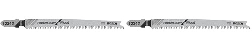 Bosch Professional 5 x Jigsaw blade Progressor for Wood zum Sägen in Holz (5 Stück, T 234 X) (Pack of 2)