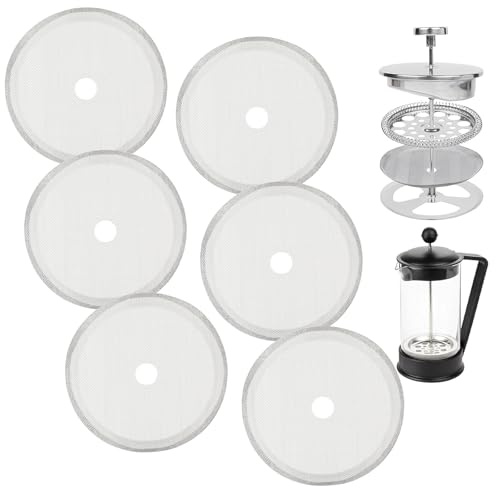 6 Pack 2.75 in Cafetiere Filter Mesh, Coffee Press Filter Mesh Replacement | Stainless Steel Cafetiere Filter Mesh French Press Replacement Filter Mesh For Cafetiere 12 Oz (2.75inch / 350ml / 12oz)