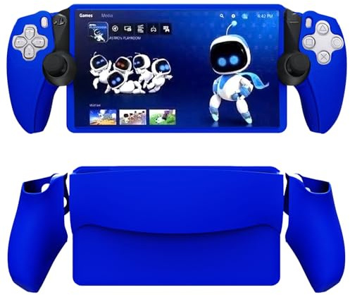 Buziba Coque de protection en silicone souple pour manette de PS5 PlayStation Portal - Bleu