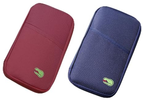 KASESSS 2 Stücke Reisepass Organizer, Wasserdicht Reisepass Tasche, Tragbare Reiseunterlagen Organizer Dauerhaft Reisedokumententasche mit Kartenfach Reiseorganizer Dokumente für Damen Herren