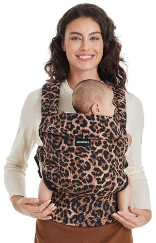 Marsupio Momcozy - Ergonomico, confortevole e leggero, per bambini da 3 a 20 kg(3-24 mesi), facile da indossare, ideale per genitori a mani libere, Leopardo