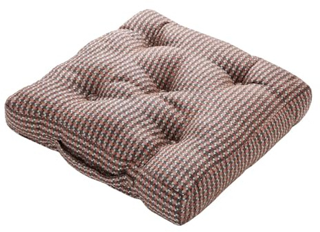 Roseley Armchair Booster Cushion Checked Seat Pads Large Sofa Cushions 50cm x 50cm Firm Seat Riser Cushion For Adults 10cm Thick Posture Support Long-lasting Floor Seat [Rust Orange Check]