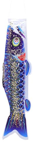 Sosoport 3St Karpfen-Streamer Fisch Drachen Windsack-Streamer-Flaggen Sushi Golddekor Wohnkultur hängende Außendekoration Fisch-Windsack schwer Dekorationen Japan Banner 3d schmücken Satin-
