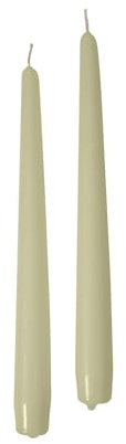 Cereria di Giorgio Risthò - Velas cónicas de cera para candelabro, color crema, 2,2 x 25 cm