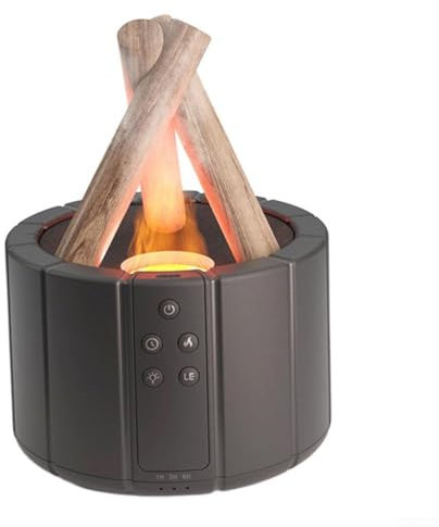 Zilimontt Bonfire Humidifier,Realistic Campfire Diffuser With LED Lamp,Wireless Remote Control for ESSENTIAL Oil Diffuser,Portable Humidifie,Silent Humidification(black)