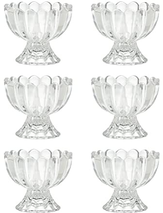 Kichvoe 6Er Set Dessertschalen Glas Mit Fuß Mini Eisbecher Aus Glas Für Pudding Gelee Und Eiscreme Wiederverwendbare Kleine Dessertgläser Für Küche Und Servieren