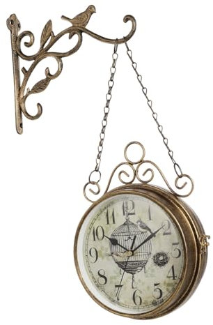 Alipis Wanduhr in Vogelform Retro-zweiseitig Wanduhr Mit Zwei Zifferblättern Kreatives Kunstuhr Für Schlafzimmer Wohnzimmer Ohne Batterie