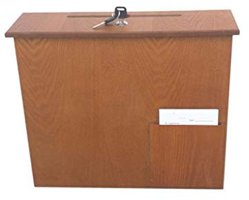 CAFIEDR Briefkasten, abschließbarer Sicherheitsbriefkasten aus Holz im amerikanischen Stil für den Außenbereich, für die Außenwand, Hochzeit