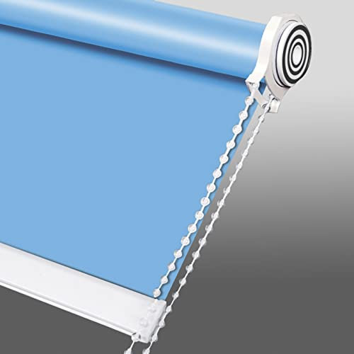 Verdunkelungsrollo, gepolstert, für Büro, Bad oder Küche, 130 x 195 cm, Hellblau, keine Löcher erforderlich