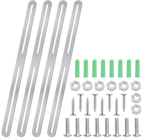 Paquete de 4 soportes multiusos de acero inoxidable para valla de buzón para una instalación segura al aire libre y reparación de muebles