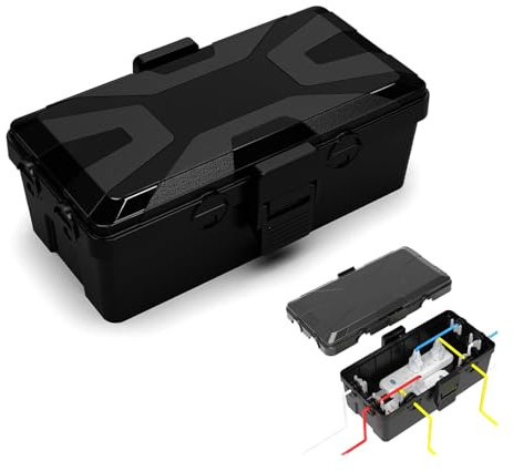 IP54 Waterproof Electrical Box Weatherproof Extension Lead Cover Outdoor Seal Enclosure with 6 Cable Entry Water proof Electrical Connection Box for Outlet Timer Plug Socket Power Strips Black