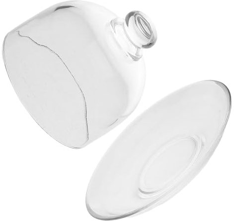 COLLBATH Alzatina Trasparente Con Coperchio in Vetro Vassoio Elevato Per Dolcetti Snack Frutta Secca Protezione Antipolvere Salvaspazio Per Uso Casa e Festa