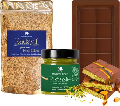 TLT FOODS - Kit para Chocolate Dubai DIY: Kadayif 200g + Crema de pistacho 200g + 1 molde