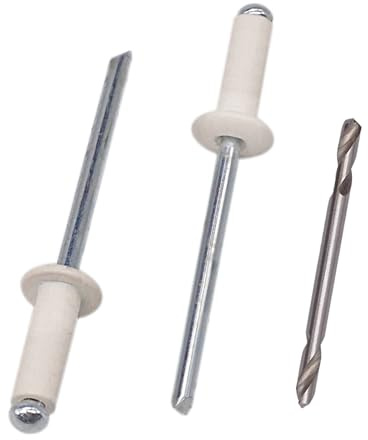 SKIR'CO Lot de 100 rivets aveugles peints 4,0 x 12 mm en aluminium DIN 7337 Tête bombée Mandrin en acier Rivets pop Blanc pur RAL 9010