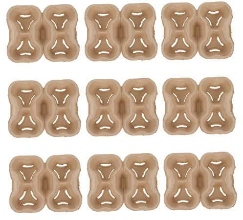 LIFKOME Support pour Tasse à Emporter en Papier Kraft Ondulé 20pcs, Base Fixe Absorbant Chocs, Plateau Empilable pour Café, Thé et Boissons