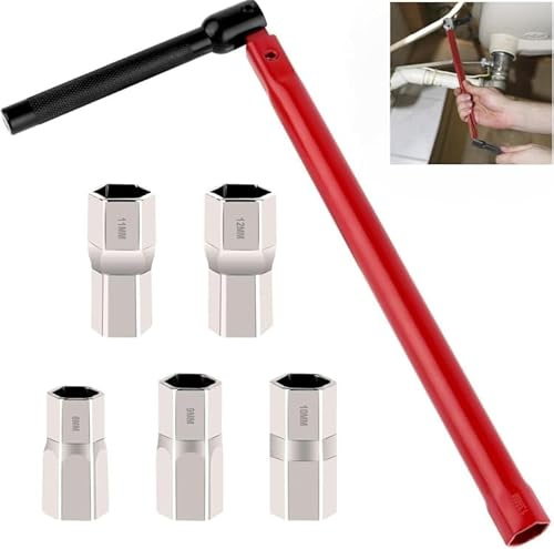 Parthan 6 Stück Standhahnmutterschlüssel Set, 8-13mm Standhahnschlüssel Wasserhahn Montagewerkzeug, Armaturenschlüssel, Wasserhahn Schlüssel Universalwerkzeug, Standhahn Mutternschlüssel