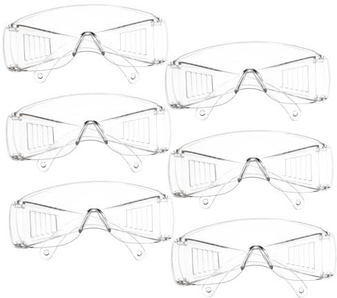 Alipis 6pares Gafas Protectoras Transparentes Gafas De Seguridad Para Laboratorio Diseño Transpirable Protección Lateral Uso Versátil Protección Química