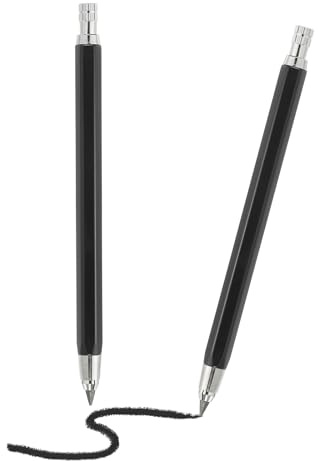 PATIKIL 2 Stück Mechanische Bleistifte 4.0mm Mit Spitzer Schwarz | Bleistifte Mechanische Halterung, Große Automatische Plastikhalterung, Für Graphit Bleistift Zeichnen Kunst Skizzieren