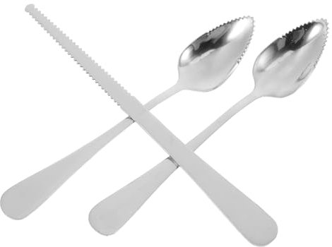 MAGICLULU Cuillère à Pamplemousse Acier Inoxydable avec Bord Dentelé et Couteau Ustensile de Cuisine pour Fruits Rouges et Kiwis Salades de Citron