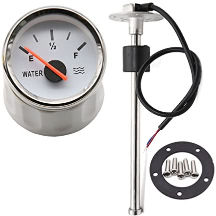 Medidor de nivel de combustible de 52 mm, indicador de nivel de combustible para coche, indicador de tanque de aceite con retroiluminación roja para sensor de nivel de combustible de 150/200/250/275